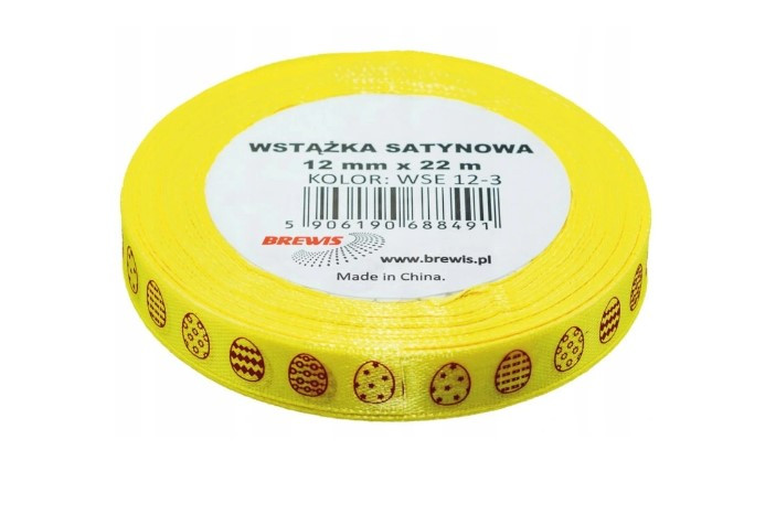 Wstążka satynowa Wielkanoc 12mmx22m WSE12-3 Brewis